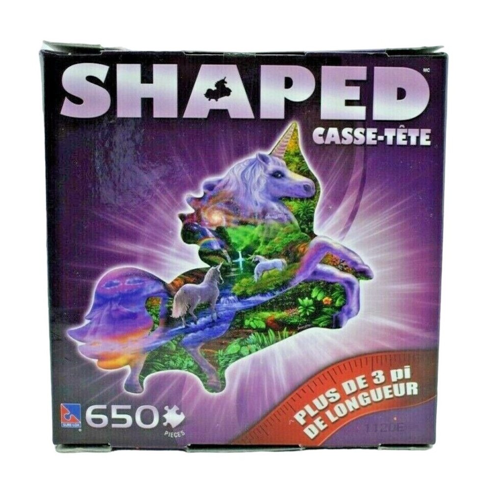 SureLox Mystic Unicorn Shaped 650 Piece Jigsaw Puzzle 3 feet Complete